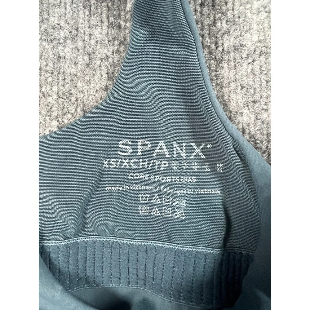 SPANX Core High-impact Stretch-jersey‎ Blue Sports Bra Size XS